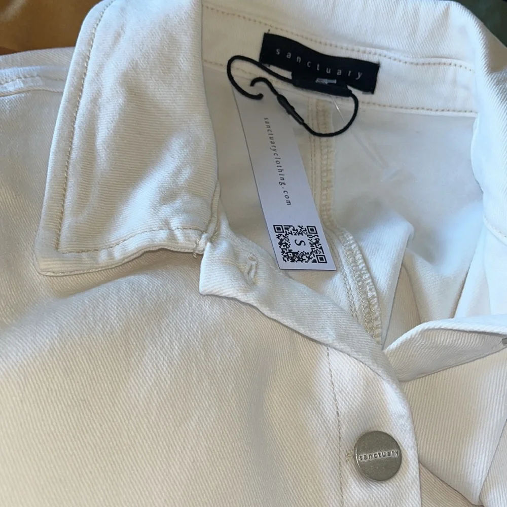 NWT Sanctuary The Utility Shirt Dress White Belted - Picture 8 of 11